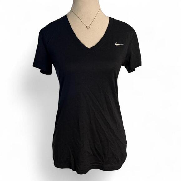 Nike Tops - Nike black dri-fit v-neck t-shirt Size S Y2K Activewear